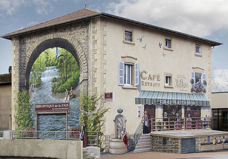 Illustration for article titled These Amazing Trompe L'oeil Illusions Bring Drab City Buildings To Life